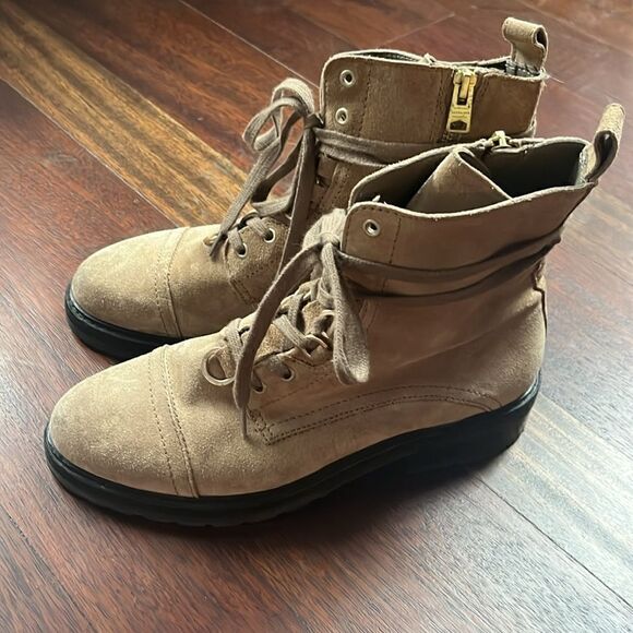 Allsaints Lira tan suede hiker combat boot - Picture 4 of 4